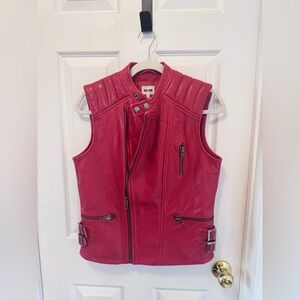 BÉLAIR 100% Lamb Leather Vibrant Red Vest